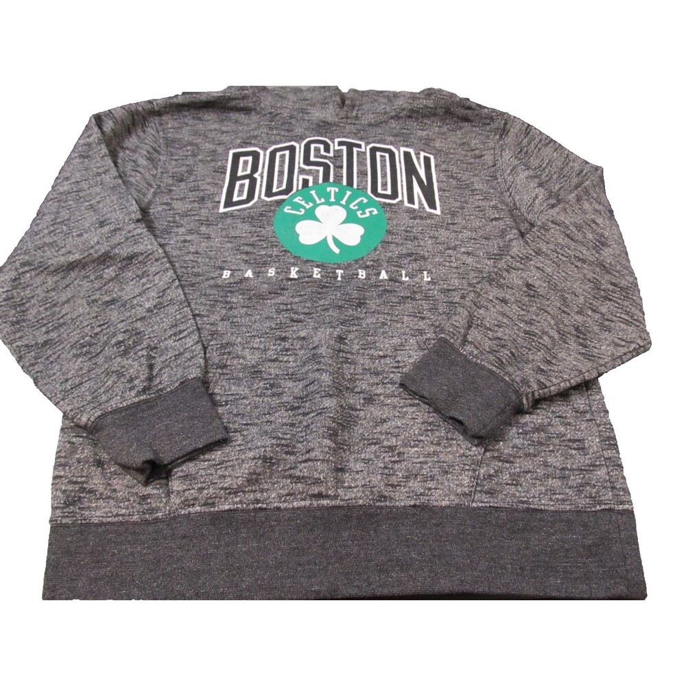 NBA Boston Celtics Youth Hoodie Size 14–16 Gray Space‑Dye Pullover Basketball